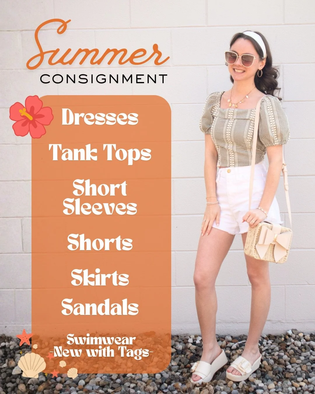 SUMMER consignment starts TODAY! ☀️
Time to clear out those warm-weather pieces and bring them in!🙌
We&rsquo;re taking all things listed above!

We&rsquo;re open from 10-6 today!