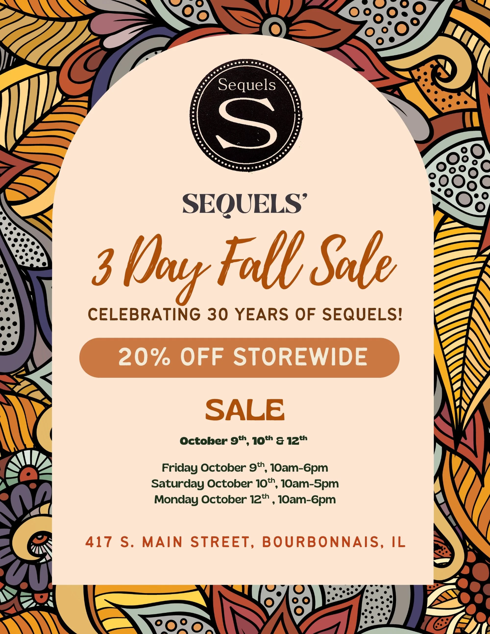 We&rsquo;re having a 3-DAY SALE for the first time ever! 🤭🎉

Can&rsquo;t make it out over the weekend? No problem! You&rsquo;ll have one more chance to shop the sale on Monday too! 🛍️

Mark your calendars, you won&rsquo;t want to miss it! 🤎