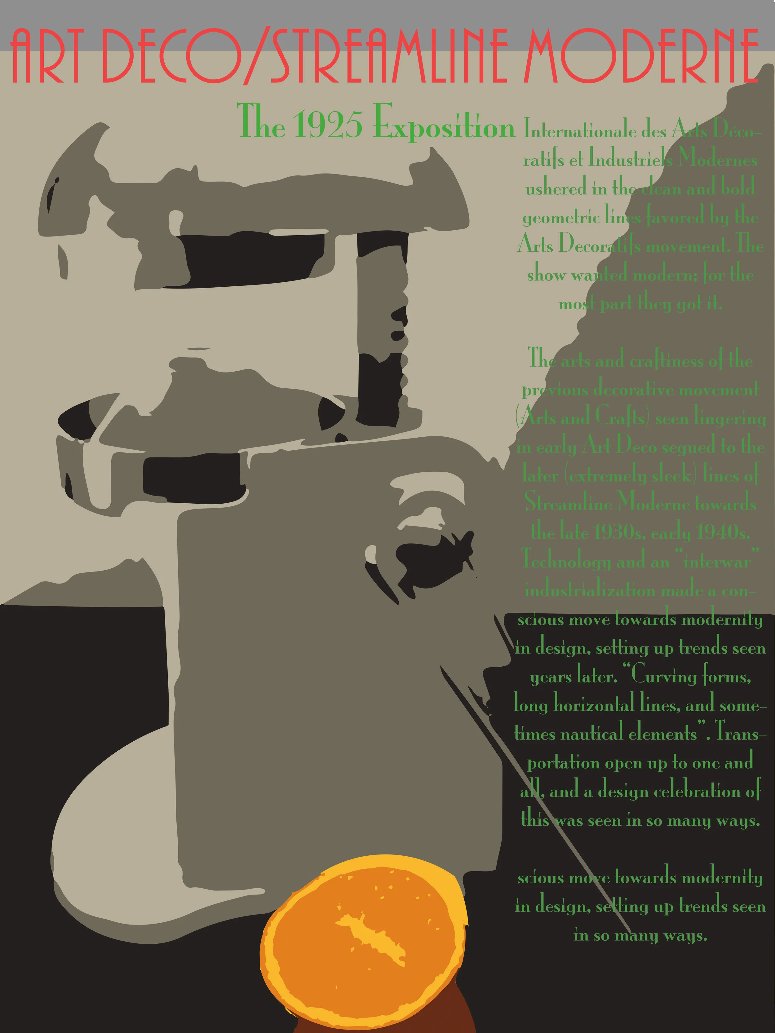 Poster Variation 2 (Art Deco Object + 1925 International Art Decorative Expo text