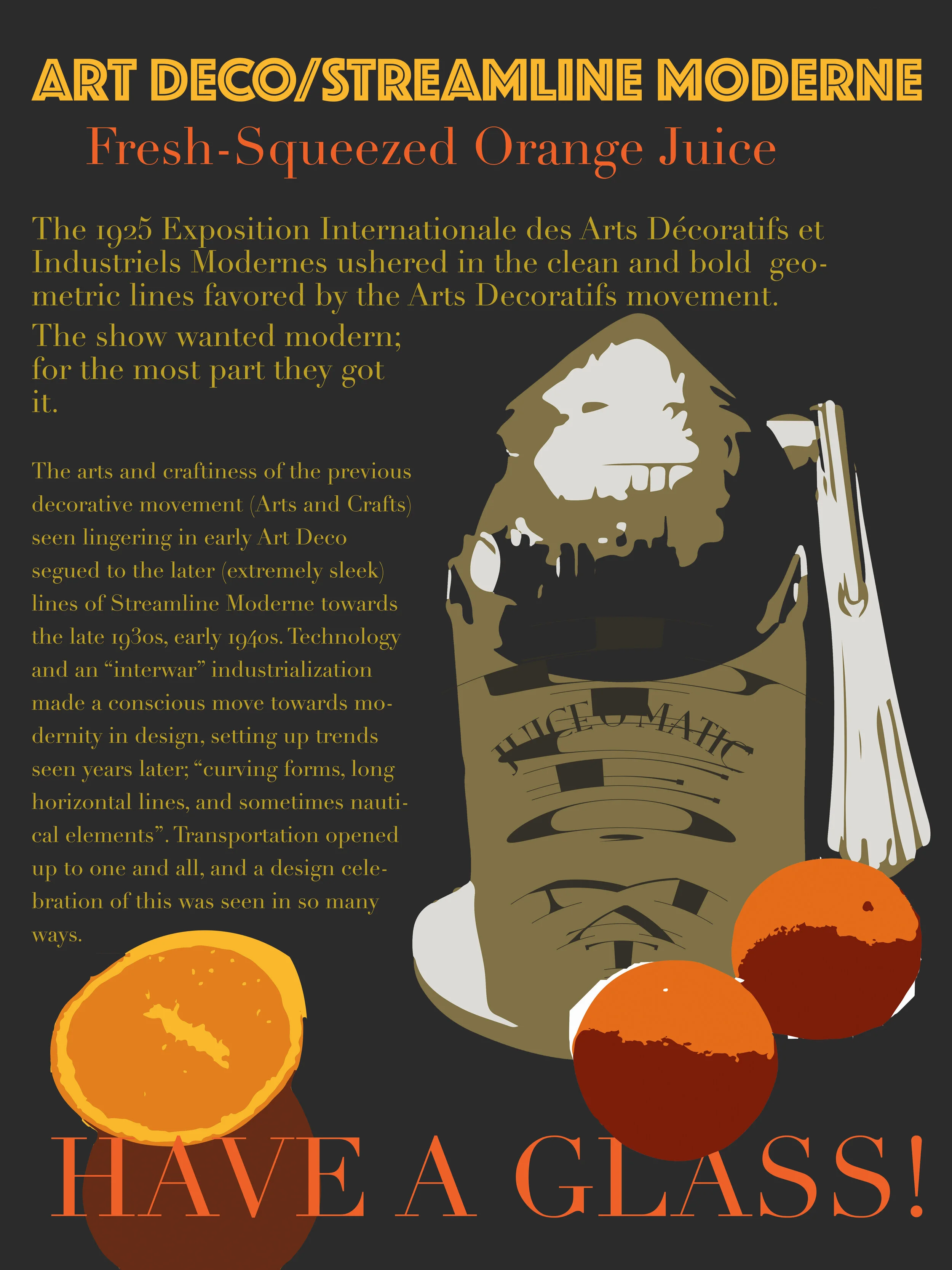 Poster Variation 1 (Art Deco Object + 1925 International Art Decorative Expo text