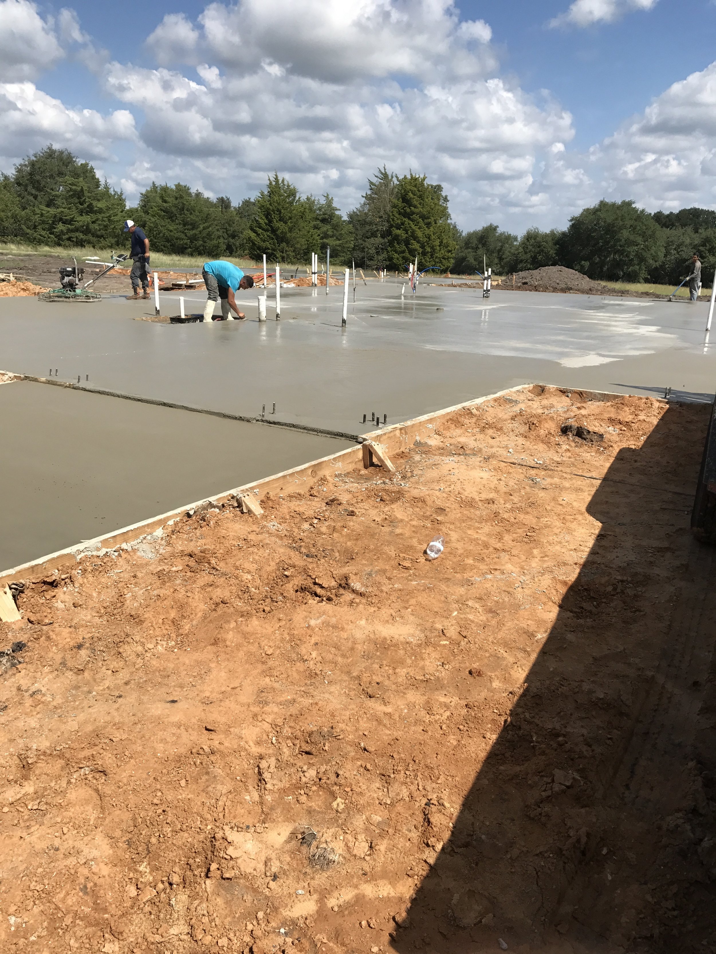 slab poured and being finished 