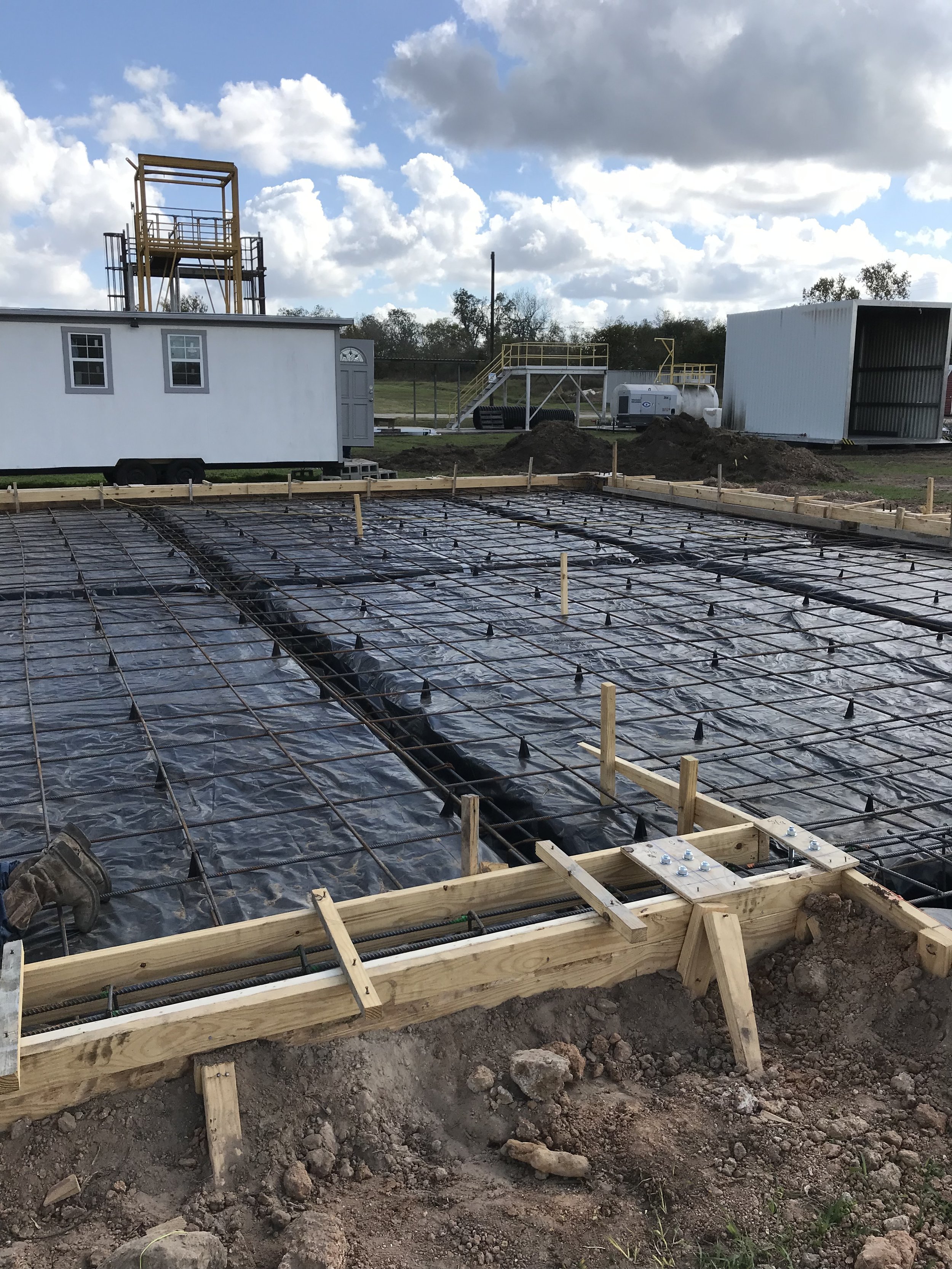 slab prepped and ready for pour
