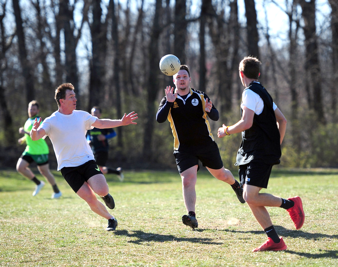 David Skinner (left) putting up some stellar defense during our first match of the spring, March 18 