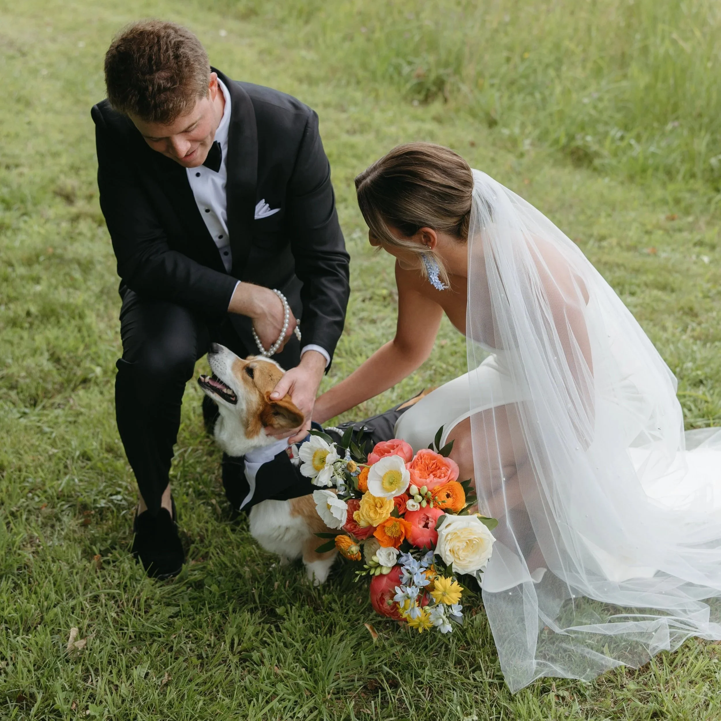 Hanna, Sean, and their dog Franklin at Mount Hope Farm