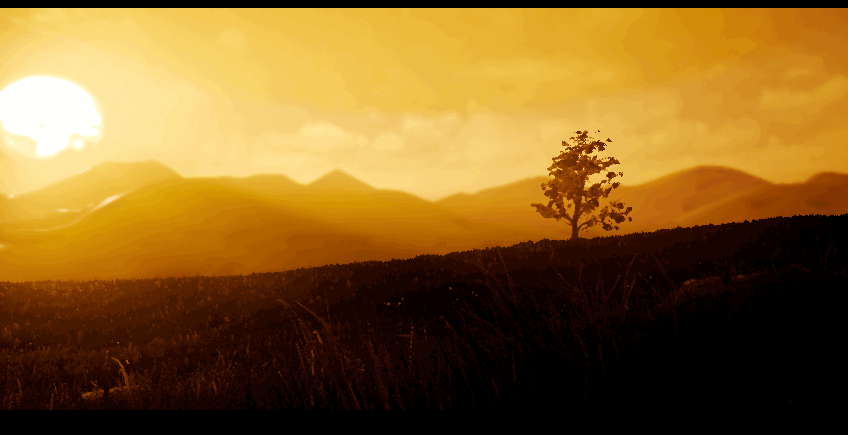 Unreal Engine can help you build dynamic moving scenes/art visuals rapidly (this took about 2 hours)