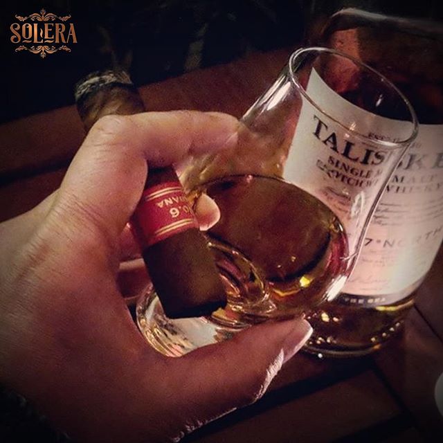 This is what &lsquo;Cigar Club Tuesdays&rsquo; at Solera Bar feels like. Come and join us and enjoy 20% off whiskey, run or Cognac &amp; perhaps enjoy a combination such as this 😉
.
.
.
.
.
#talisker #cigarandwhiskey #cigarclub #cigarbar #cigars #sy