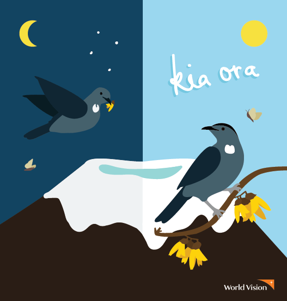 Illustration of a notebook cover for World Vision