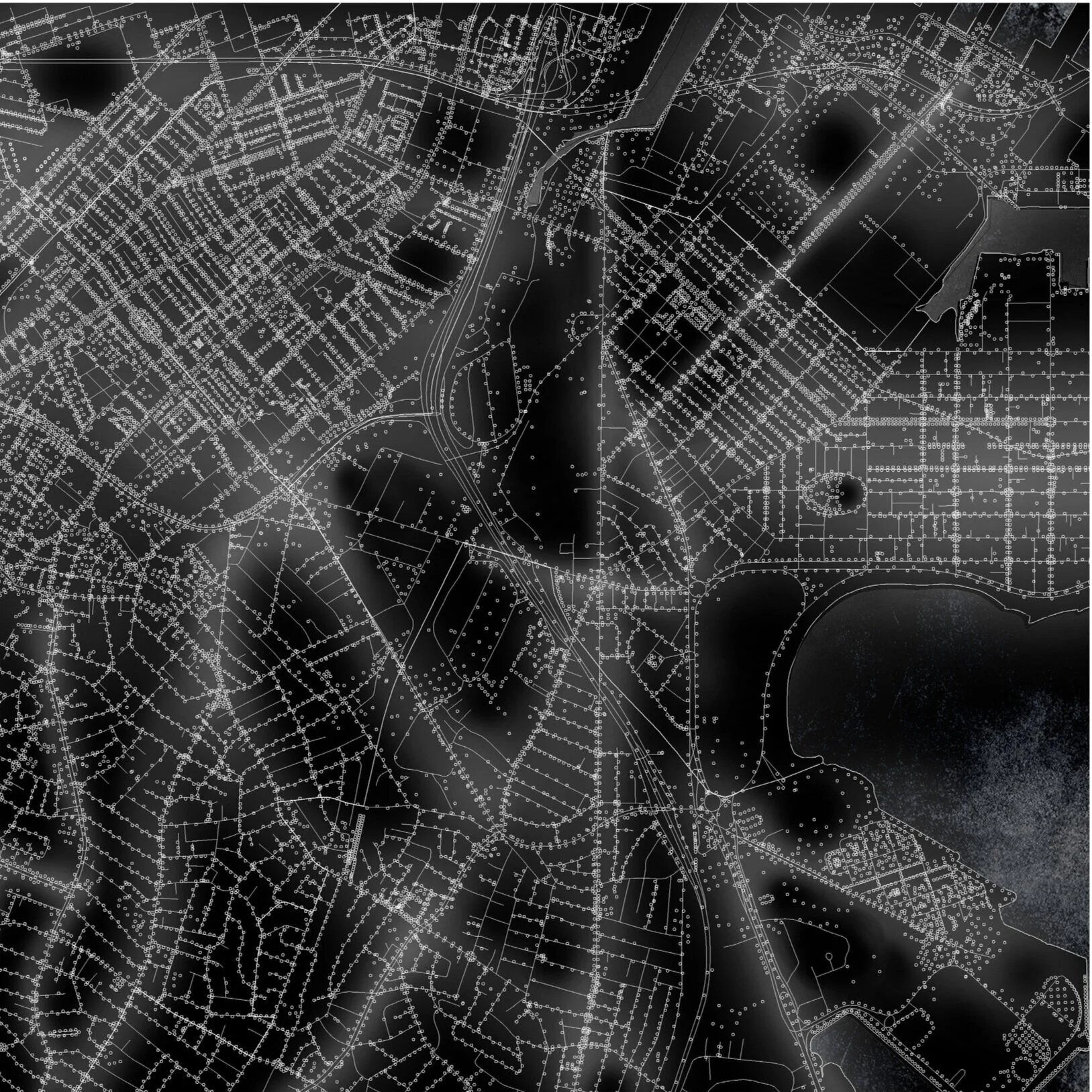 Data representation of street lights in Boston Metropolitan Area