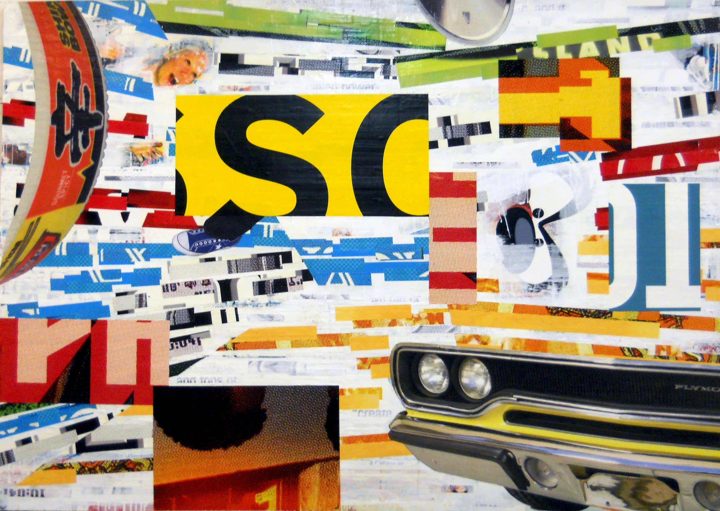 Acme School of Driving, 2014, 60h x 84w, Billboard paper and paint on panel