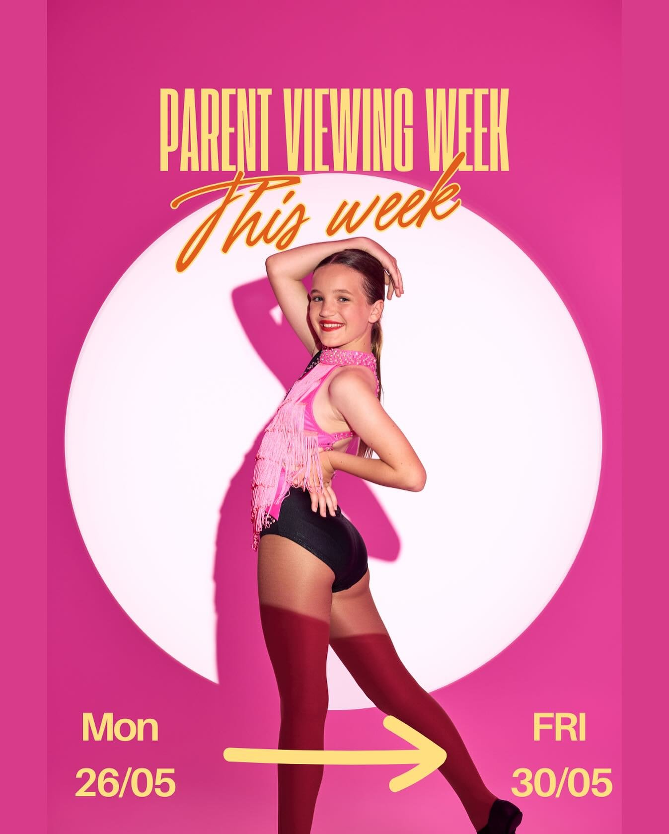 ✨ Parent Viewing Week is here! ✨
From Monday 26th to Thursday 30th May, we&rsquo;re so excited to welcome our wonderful dance families into the studio! Come and see what your dancer has been working on, how much fun they have, and why they can&rsquo;