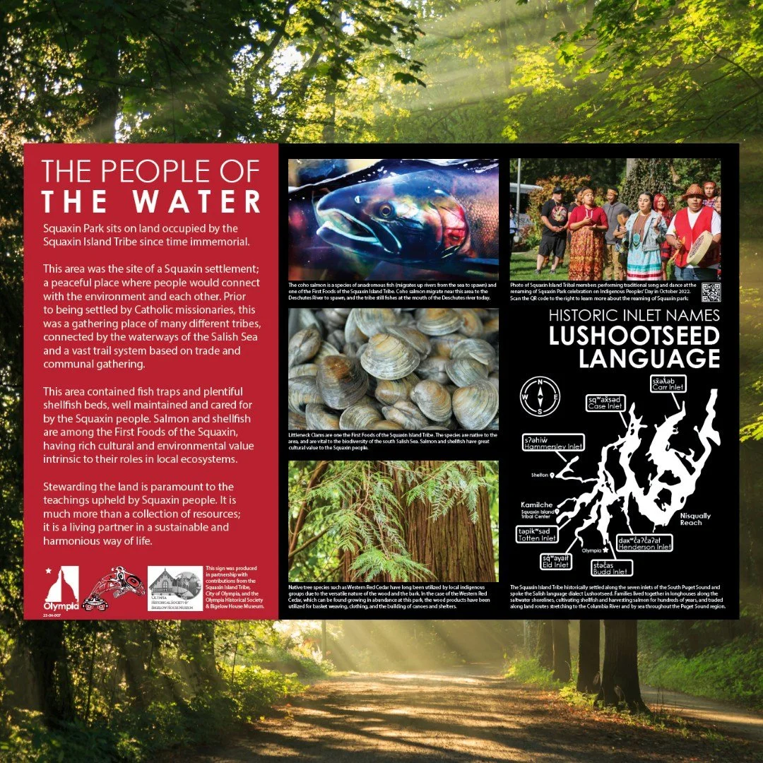 SQUAXIN PARK - PEOPLE OF THE WATER INTERPRETIVE SIGN