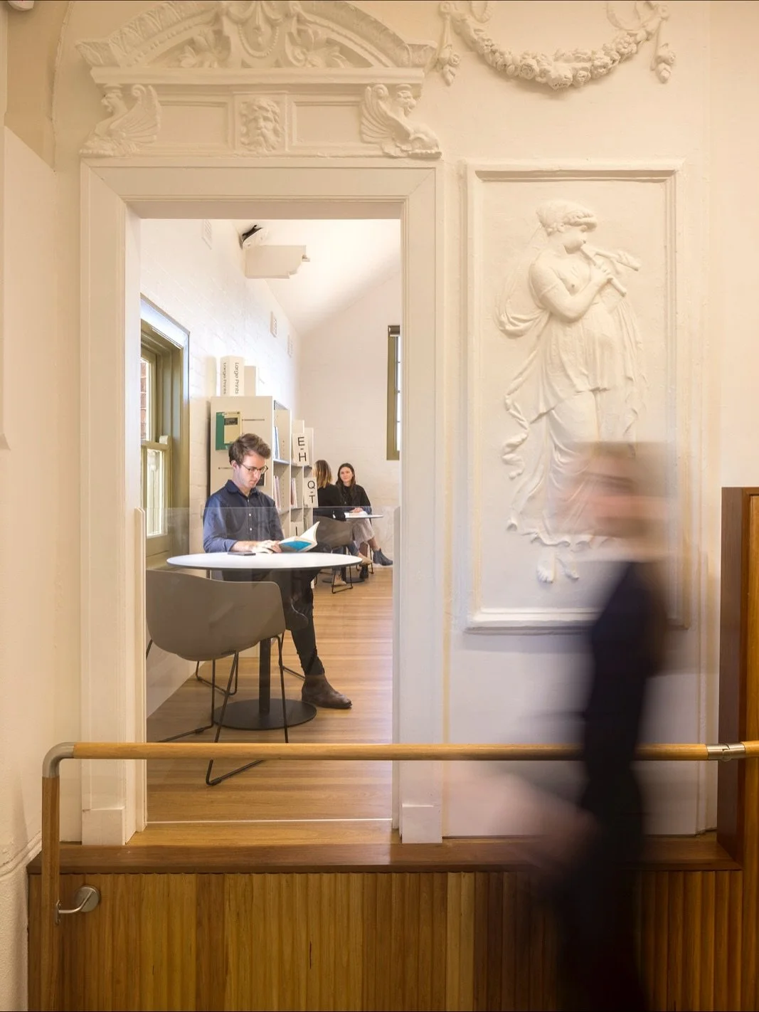 Located on Gadigal and Wangal Country, the Haberfield Library refurbishment adapts the former Haberfield School of Arts, c1912, designed by J Spencer Stansfield in the Federation Free Classical style.

With specialist heritage and conservation advice