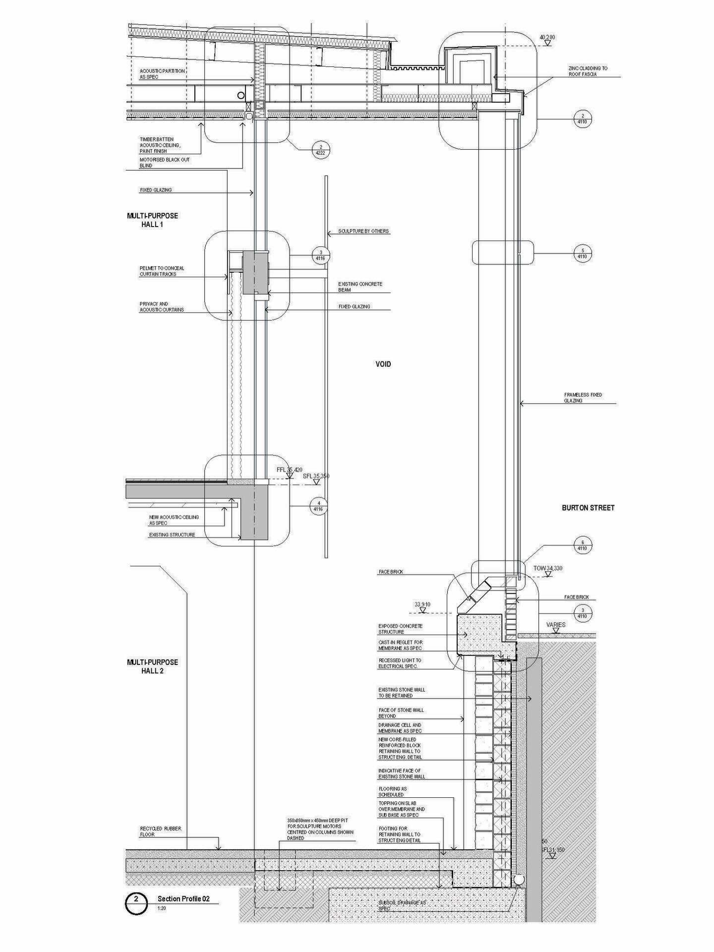 details, details, details&hellip;

Located on Gadigal Land, the East Sydney Community and Arts Centre addresses Burton Street with an activated fa&ccedil;ade revealing a void linking the two community halls within the building.

This glazed urban thr