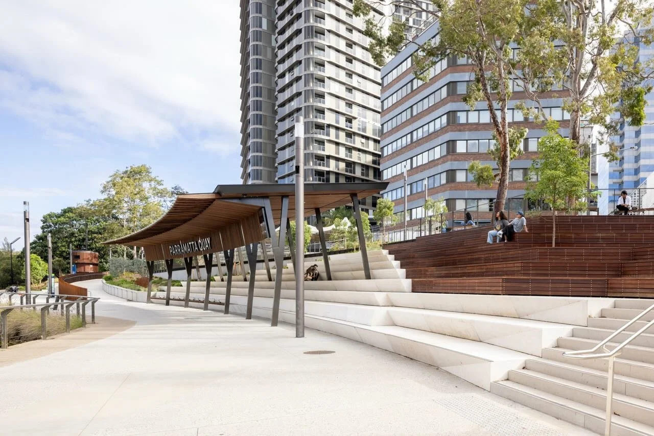 then &amp; now.

Located on Dharug Land, Charles Street Square resolves complex spatial issues including challenging flooding constraints, steep level changes and large volumes of pedestrians and cyclists navigating between the river and city.

Desig
