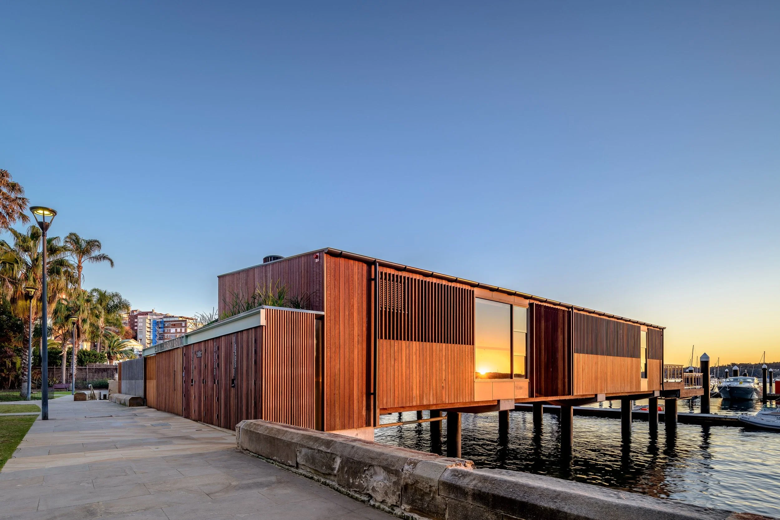 materials in mind &ndash; Hardwood Timber four ways.

Selected projects using Australian hardwood timbers to soften, shade and warm public spaces.

Slide 1: Elizabeth Bay Marina
Client: Roads and Maritime Services
Country: Gadigal
Awards: 2019 NSW AI