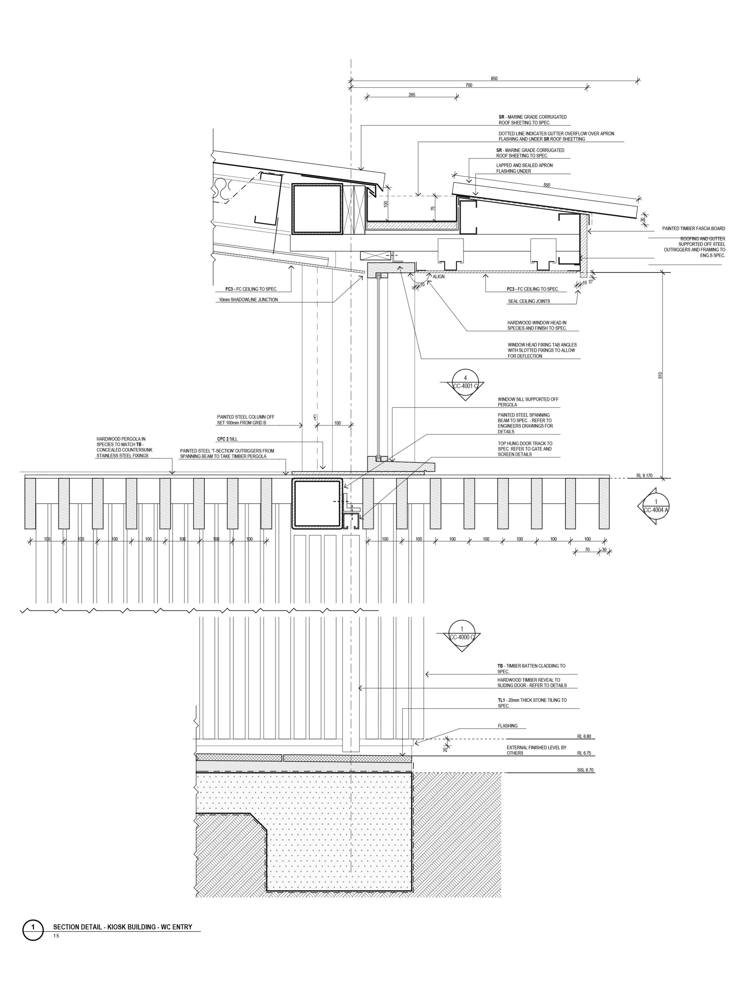 details, details, details...

Located on Gadigal and Bidjigal Country the Tamarama Kiosk, Amenities and SLSC storage buildings utilise a site-specific material palette which reflect the natural topography of surrounding hills and coastal sandstone es