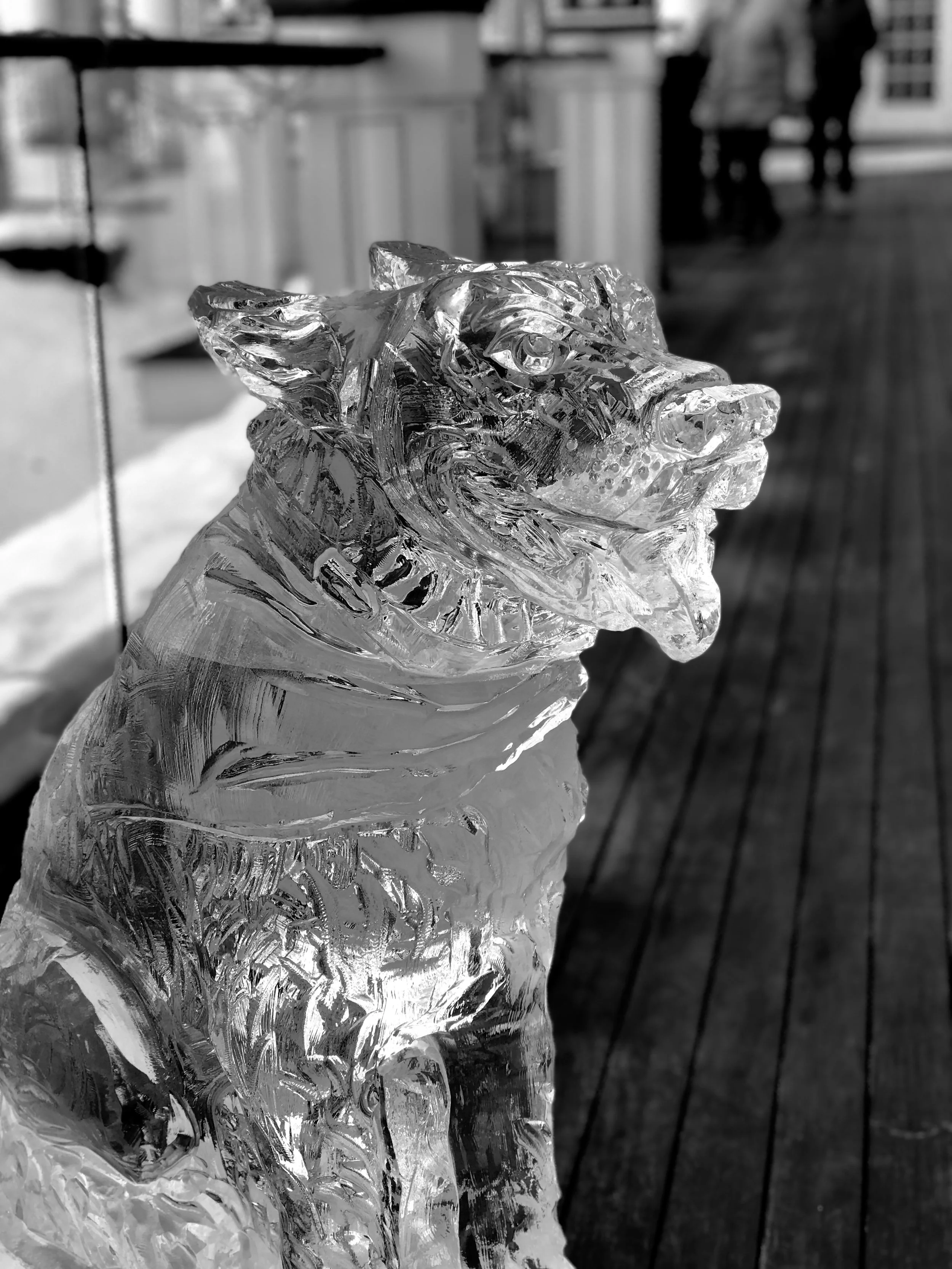 Ice sculpture on one of the porches at The Sagamore in Bolton Landing, NY. c. January 2019