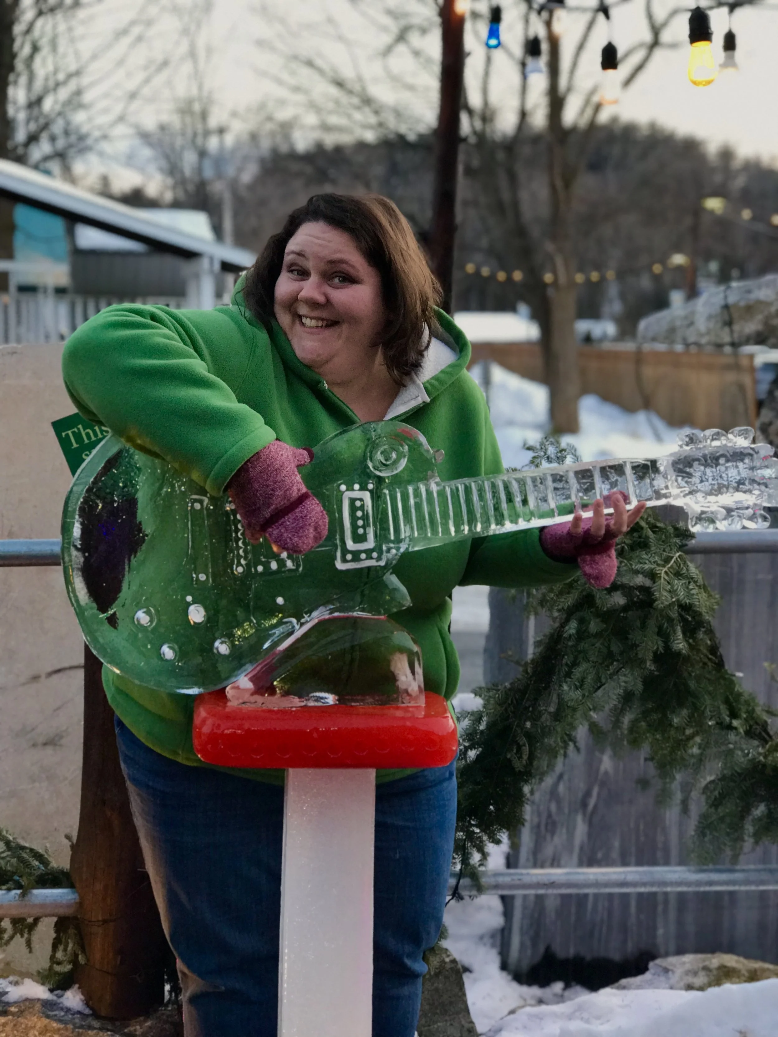 Had fun slappin’ da bass - the ice bass that is - at Funky Ice Fest in Lake George, NY. c. January 2019