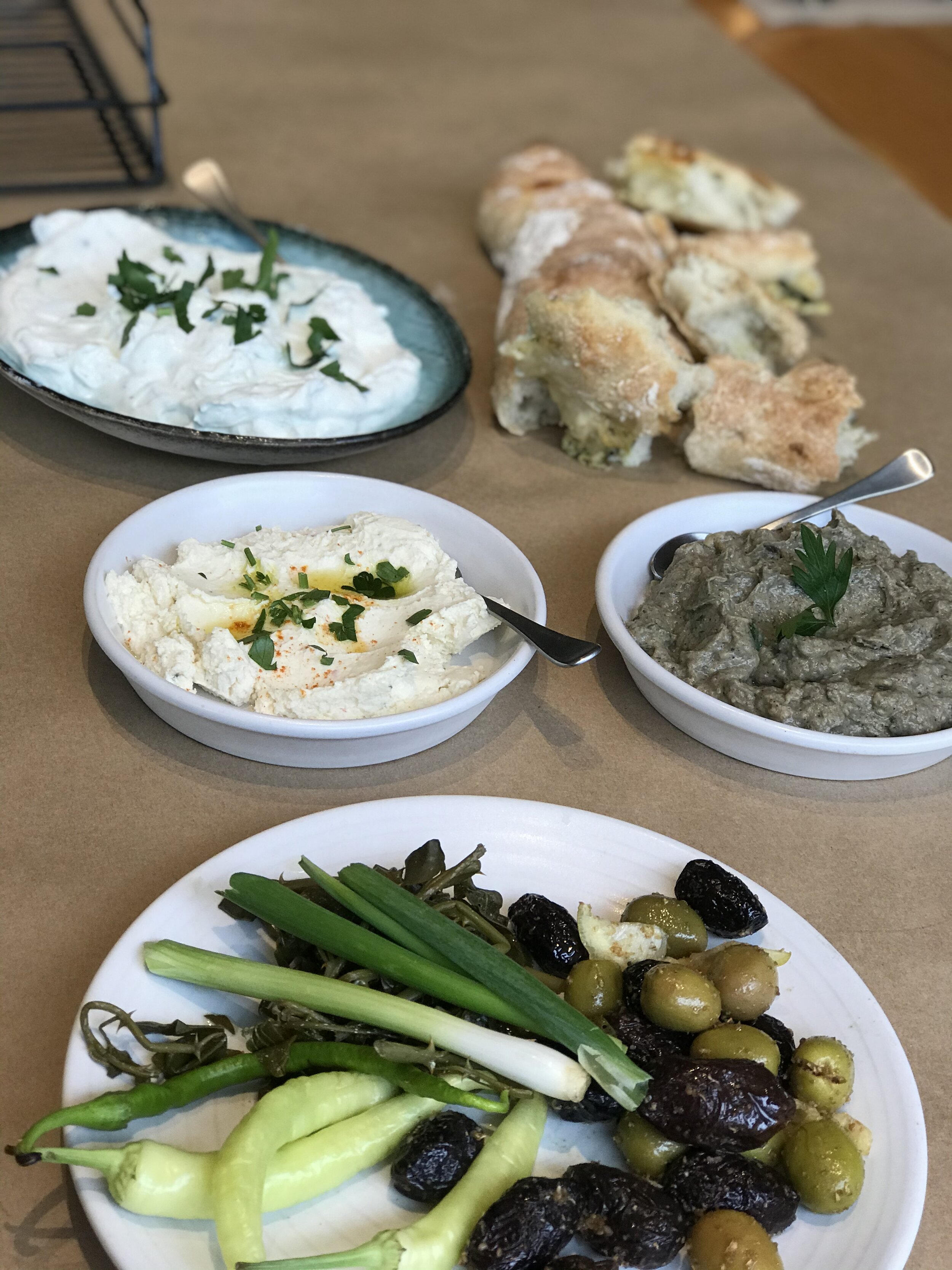 Assorted Dips with Baguette