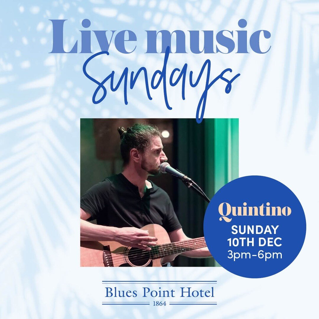 🎶 TODAY - live music at The Blues 🎶 This Sunday 10th December we have Quintino playing acoustic sets in the front bar from 3pm-6pm 🙌 See you there!⁠
#loveyourlocal #livemusic⁠
🍽️ Full bistro menu available all day from 11.30am 🙌