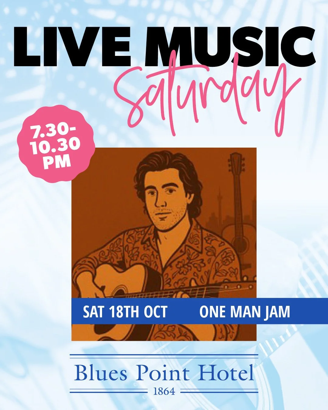 Let's welcome One Man Jam to The Blues Point tonight!! 👏⁠
Playing all the classics from 7.30-10.30pm 🙌🍺🎤 ⁠
#loveyourlocal #seeyouattheblues⁠
⁠
🍽️ Full bistro menu available all day from 11.30am