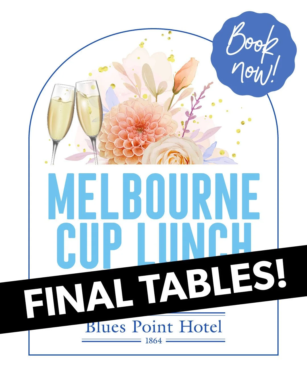 *FINAL TABLES* 🐎🥂🏆️Come and watch The Melbourne Cup Live and Loud in a great pub atmosphere with TAB facilities! 🙌 ⁠
&bull; Book a table in the front bar - we'll have scrumptious Seafood Platters available and a snack menu of toasties, chips and 