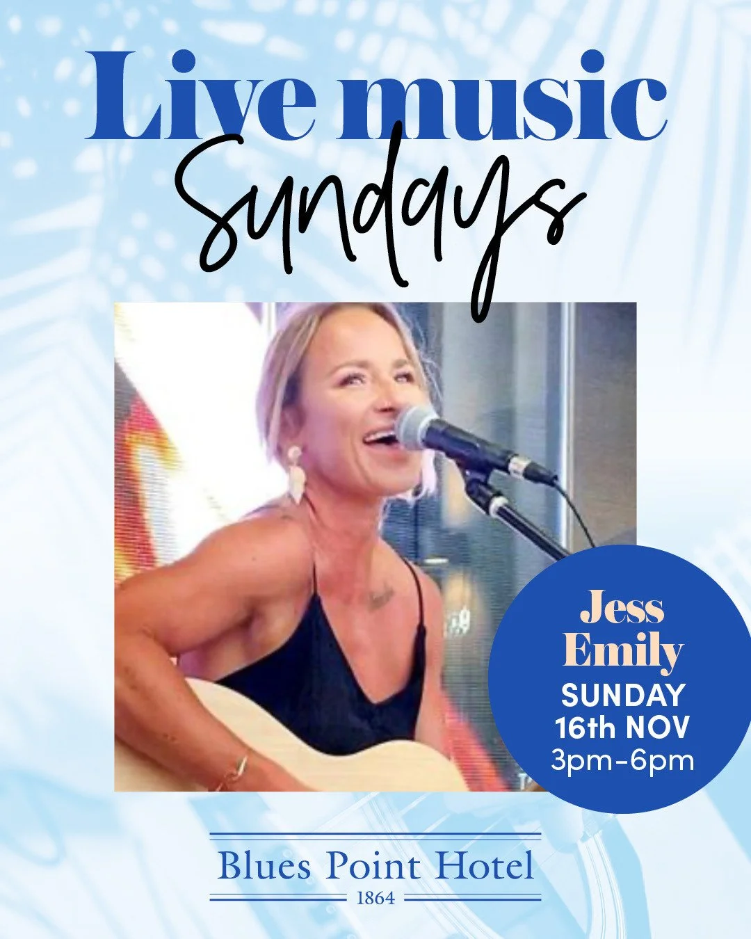 🎶Enjoy a cruisey Sunday arvo with friends and the awesome Jess Emily playing from 3-6pm in the front bar🙌🍺🎤 ⁠
#loveyourlocal #seeyouattheblues⁠
⁠
🍽️ Full bistro menu available all day from 11.30am