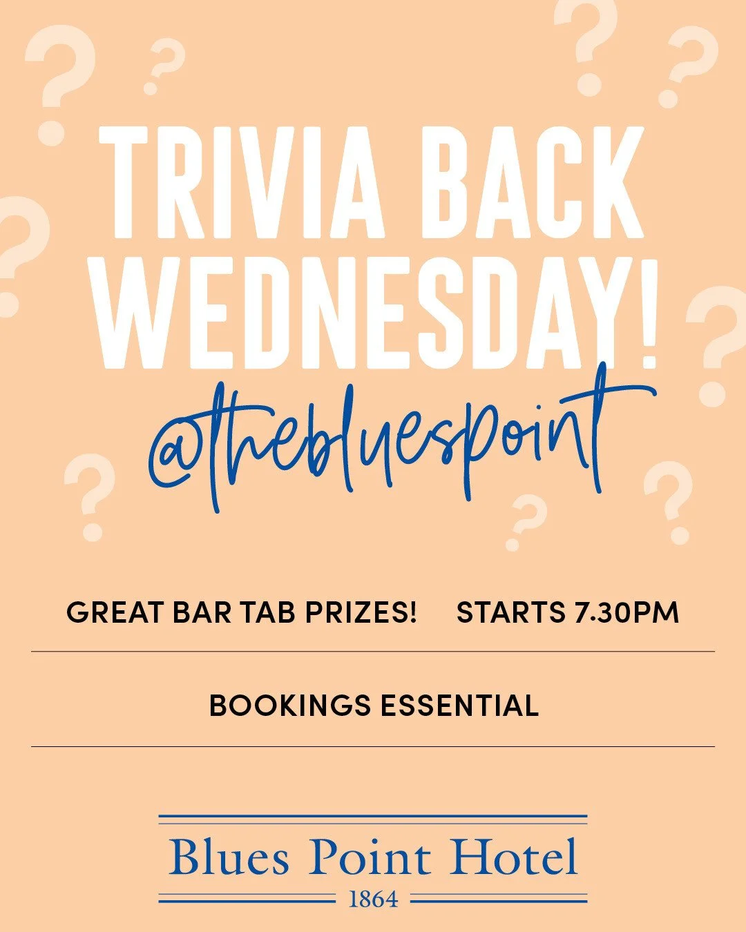 TRIVIA'S BACK next week!🤓Join us next Wednesday 28th January for the north shore's fave pub trivia! Head to The Blues for the chance to win some great bar tab prizes and local legend status! ⁠📞 Phone 9955 2675 or head to the link in bio to secure y