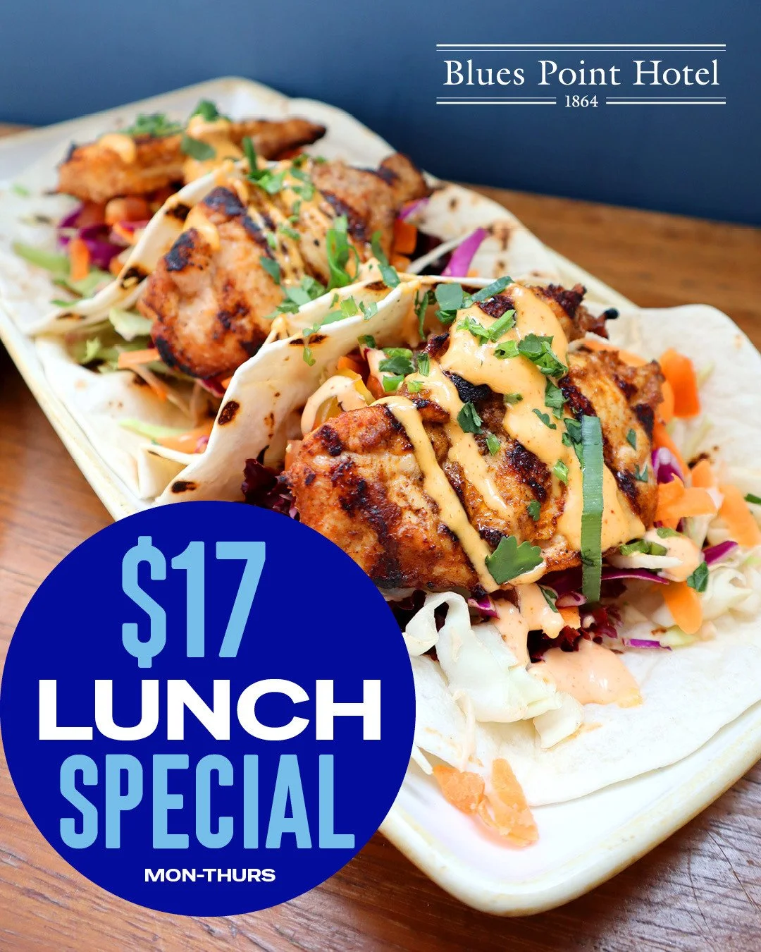 Our $17 counter lunch is the best value in town!✔️$17 Schnitty &amp; Chips⁠ ✔️$17 Tacos ✔️$17 Steak Sanga &amp; Chips⁠ 😋😋😋⁠ Available Mon - Thurs only, 11.30am-2.30pm⁠ #thelocalslocal #mcmahonspoint⁠
⁠
🔗 Bookings recommended for bigger groups, li