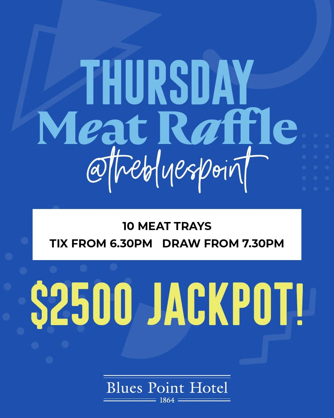 Make sure at The Blues tonight because the Cash Jackpot is sitting pretty at $2500!!!💰😃🥩Come for the meat trays and stay for your chance to grab the cash 🤑⁠
⁠👉 Tickets go on sale around 6.30pm and will be drawn from 7.30pm.⁠
- The KEYS FOR CASH 