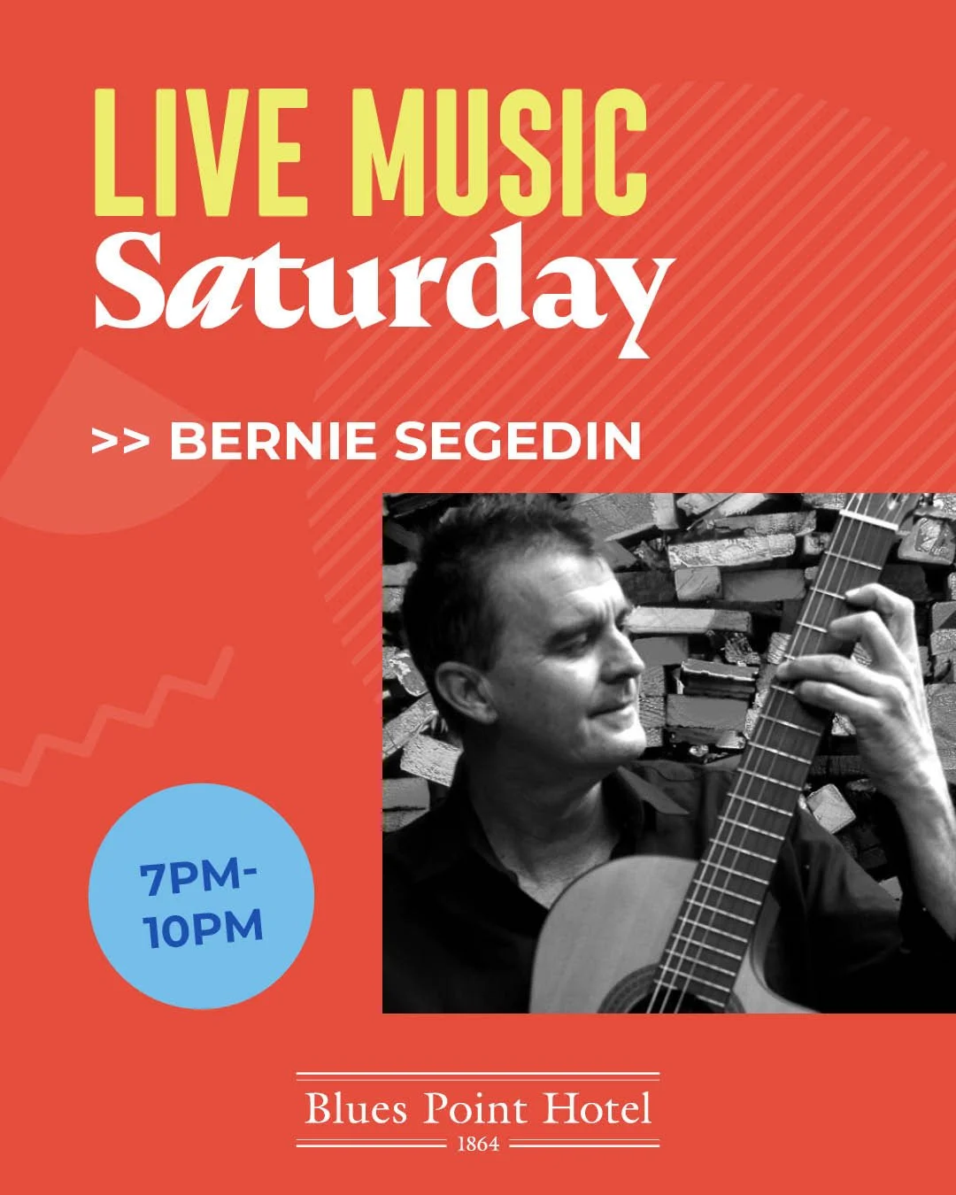 DON'T MISS tonight!🎤Let's welcome the incredible Bernie Segedin to The Blues Point! Often referred to as the &lsquo;human jukebox&rsquo; he plays old and new, country, pop, soul, you name it, and he&rsquo;ll play it!⁠
Front bar 7-10pm 🎵 ⁠
See you a