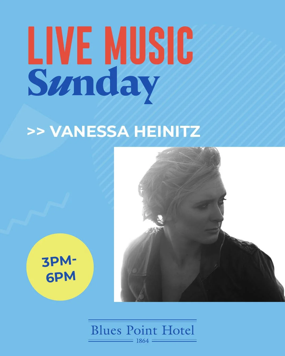 🌧️ Settle in for a cosy Sunday afternoon at the pub with Vanessa Heinitz playing from 3-6pm 👏⁠
🍺⁠ #seeyouattheblues #mcmahonspoint #loveyourlocal⁠
🍽️ Full bistro menu all day including Sunday Roast