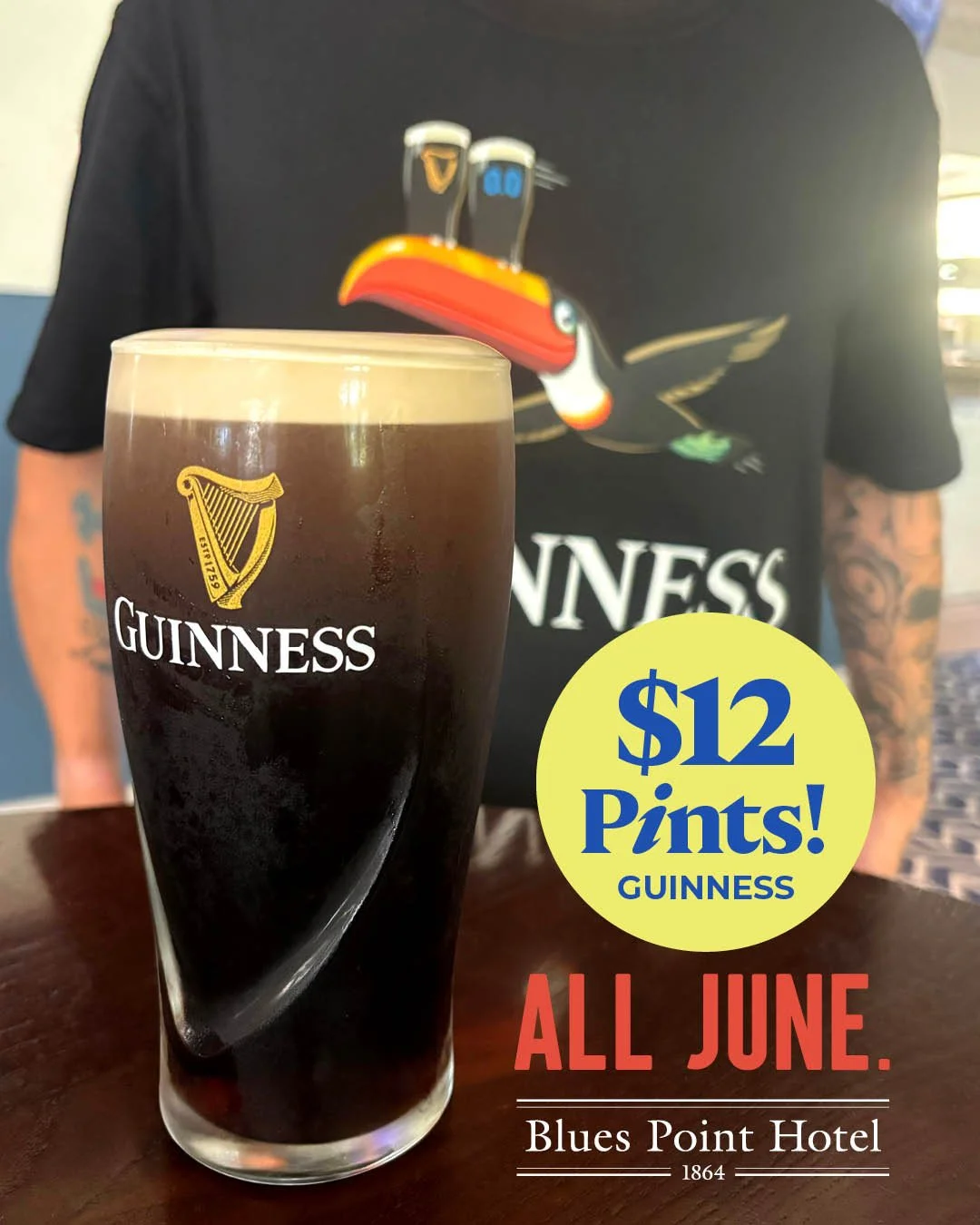 Love a Guinness? Enjoy $12 Pints of the good stuff all day, every day in June⁠ 💚🇮🇪🍺 BEER OF THE MONTH: Guinness⁠
#loveyourlocal #mcmahonspoint #pokiefreepub