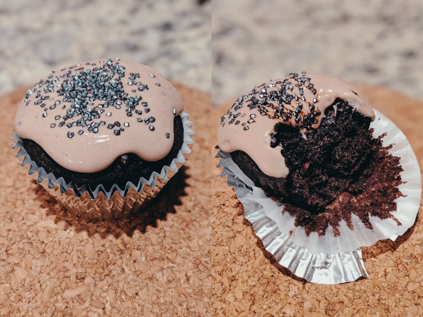 Double Chocolate Protein Muffin with Protein Frosting