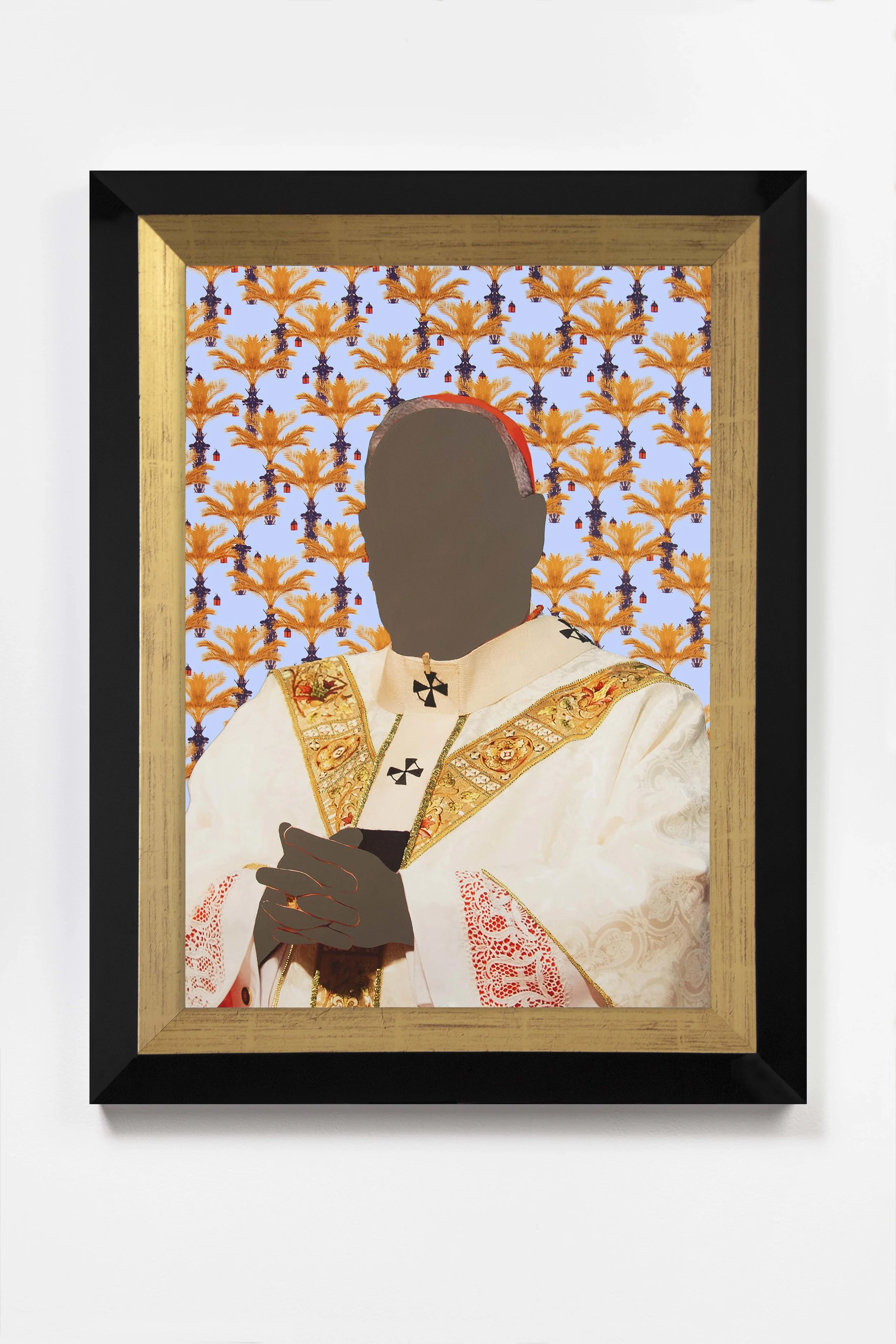 Encounter, Carmine 2018 © Nicola Green Painting, on giclée with hand applied 24k gold leaf, 308gsm Hahnemuhle H52 x W40 cm £5,900 H64 x W47 cm £8,500