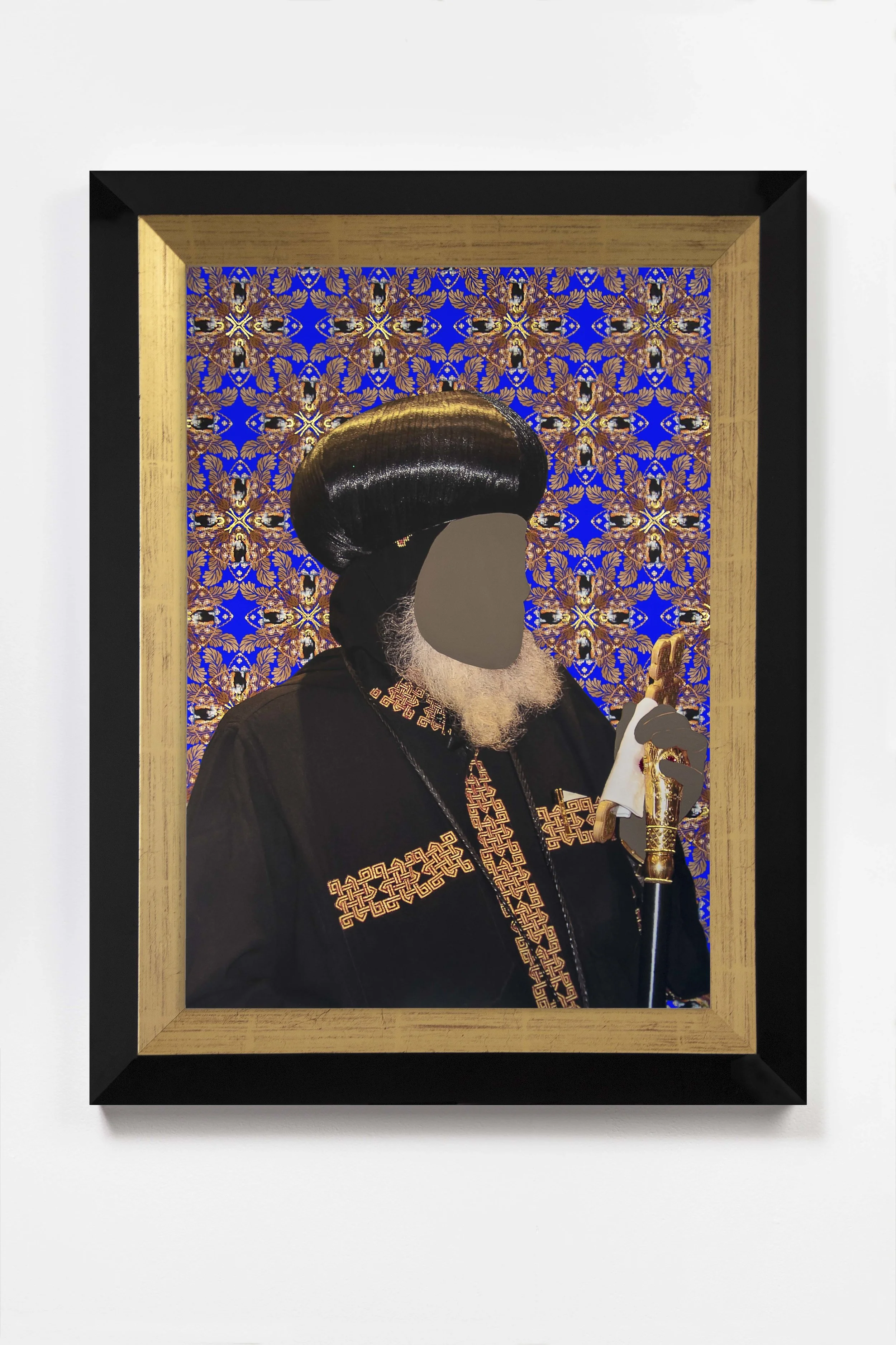 Encounter, Cobalt 2018 © Nicola Green Painting, on giclée with hand applied 24k gold and diamond dust, 308gsm Hahnemuhle H52 x W40 cm £5,900 H64 x W47 cm £8,500