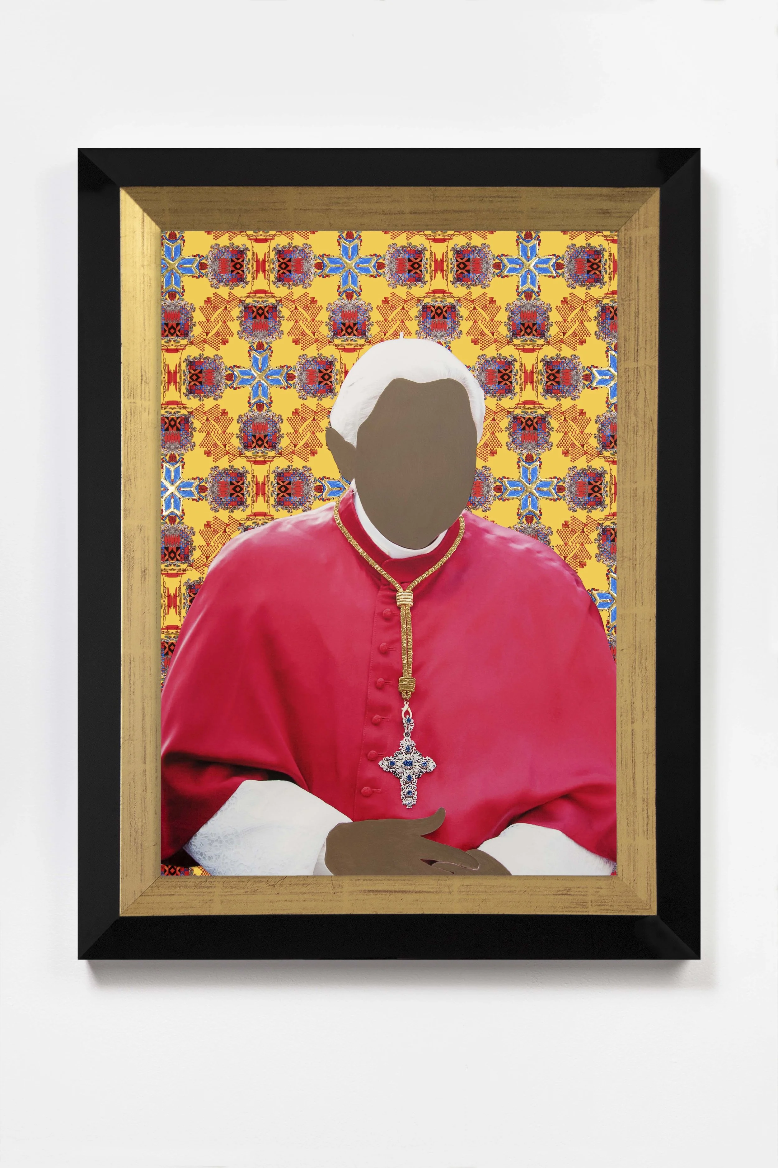 Encounter, Crimson 2018 © Nicola Green Painting, on giclée with hand applied 24K gold and silver leaf diamond dust, 308gsm Hahnemuhle H52 x W40 cm £5,900 H64 x W47 cm £8,500