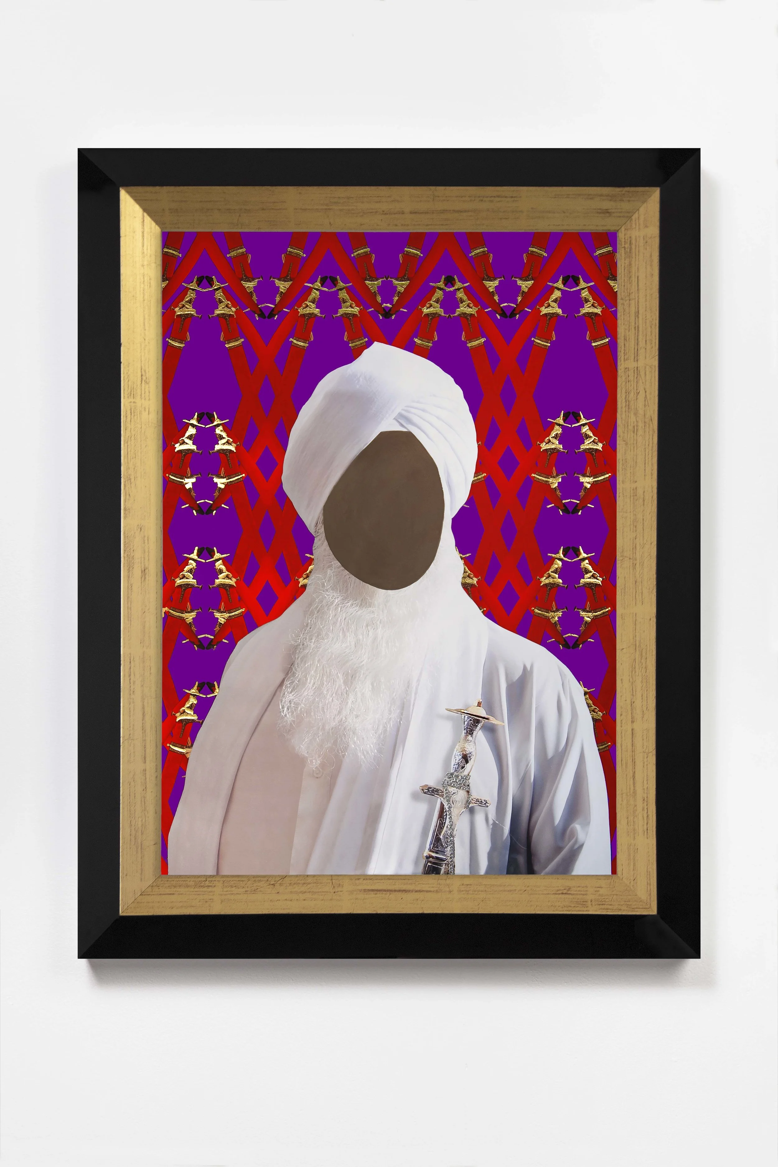 Encounter, Alizarin 2018 © Nicola Green Painting, on giclée with hand applied 24k gold and silver leaf, 308gsm Hahnemuhle H52 x W40 cm £5,900 H64 x W47 cm £8,500