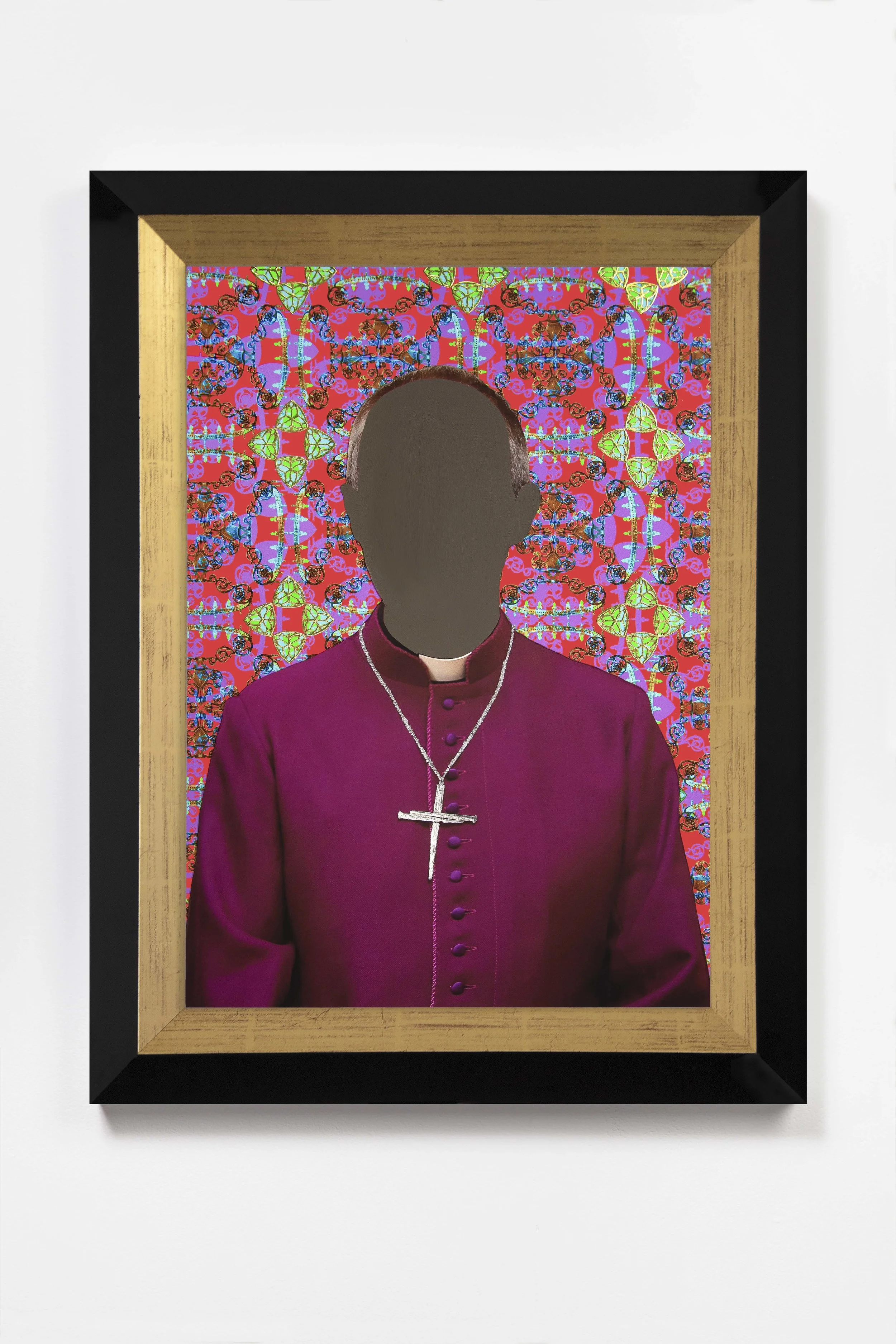 Encounter, Magenta 2018 © Nicola Green Painting, on giclée with hand applied 24k gold and silver leaf, 308gsm Hahnemuhle H52 x W40 cm £5,900 H64 x W47 cm £8,500