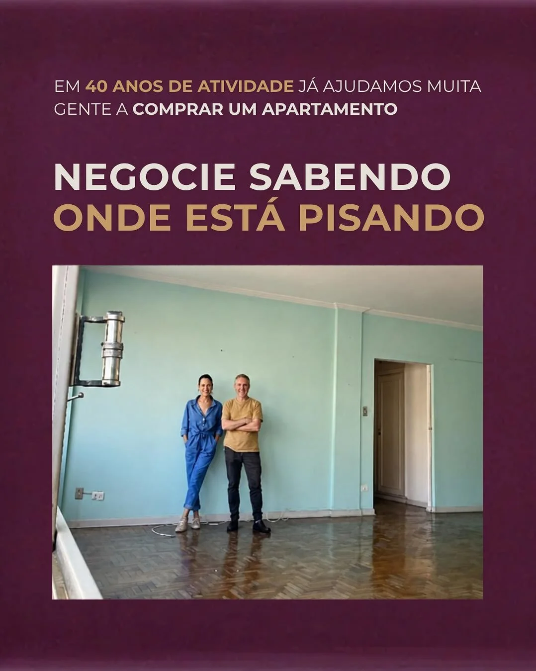 Em 40 anos de atividade como arquitetos j&aacute; ajudamos muita gente a comprar um apartamento. S&atilde;o pessoas que negociaram sabendo onde estavam pisando.

Quem consulta antes de decidir costuma errar menos. Isso &eacute; m&eacute;todo e traz s