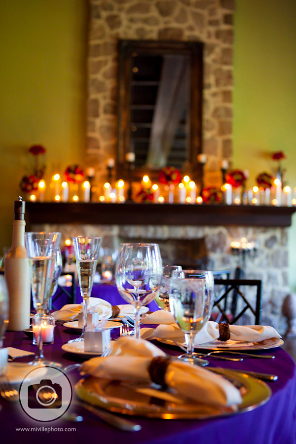 This couple loved candles, check out the fireplace mantle!
