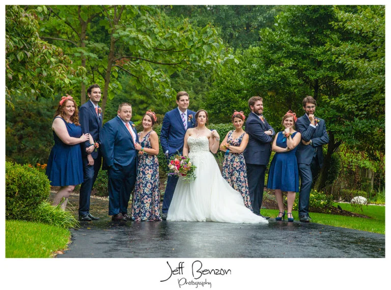This groom was from England so they has all the bridesmaids wear fascinators!
