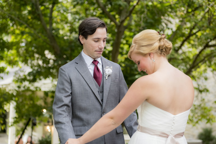 You can just tell the groom is thinking “wow, look how gorgeous my bride looks!"