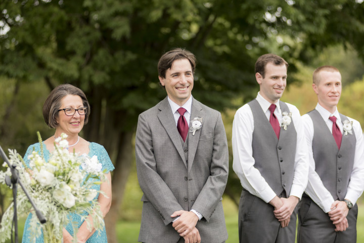 Even though Sam and Alex did a first look, as you can see by this picture, the groom was still in awe as his lovely bride walked down the aisle!