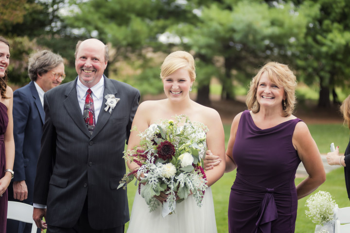 And even though the bride had already seen her groom earlier in the day for the first look, you can see she was thrilled to see him as she walked towards the front of the ceremony!