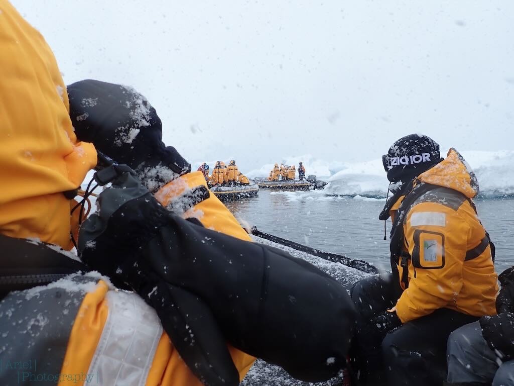 A blizzard hit as we headed back to the ship