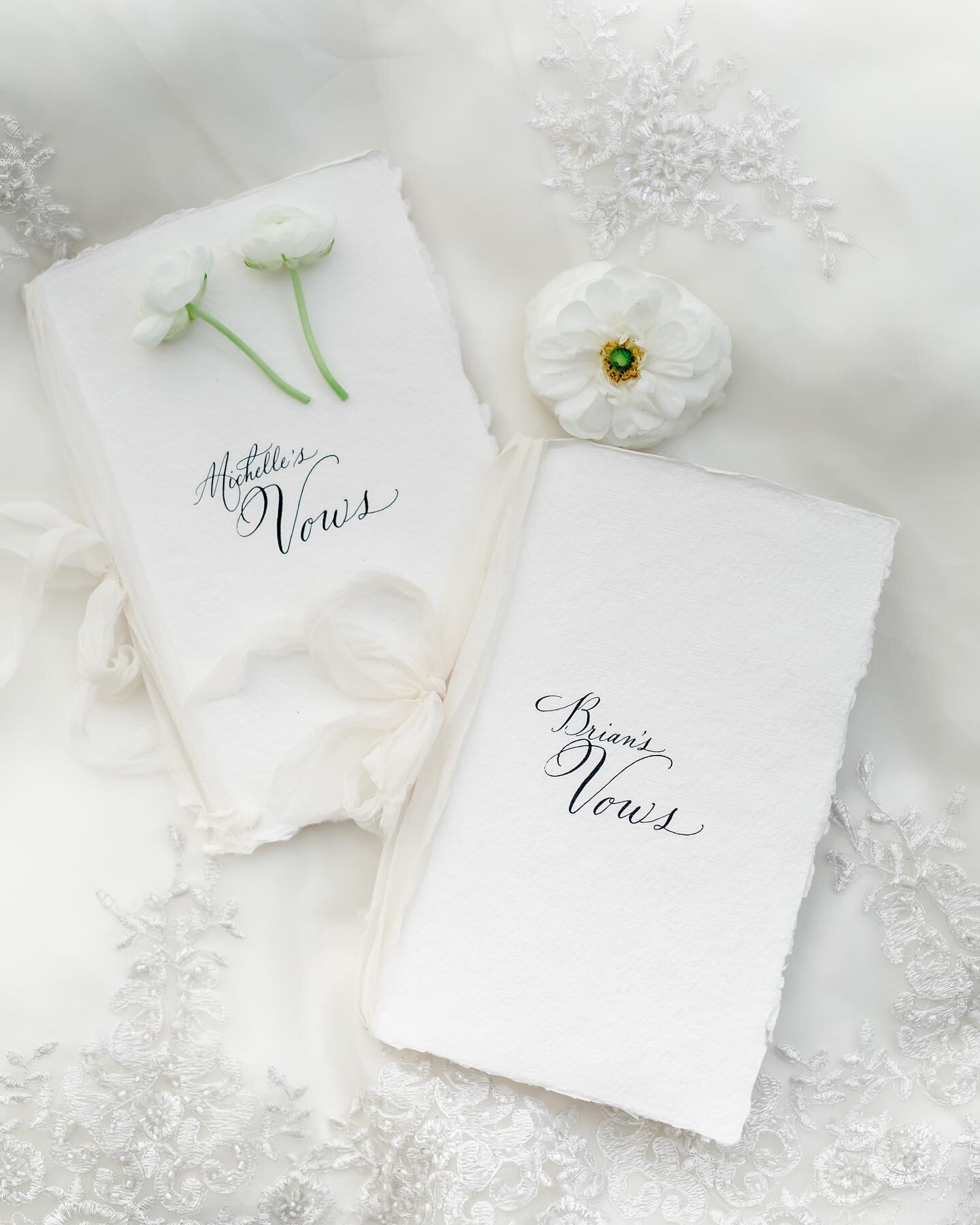 Vow booklets. Handmade paper. #weddingvows #vows #vowbooks #weddingcalligraphy