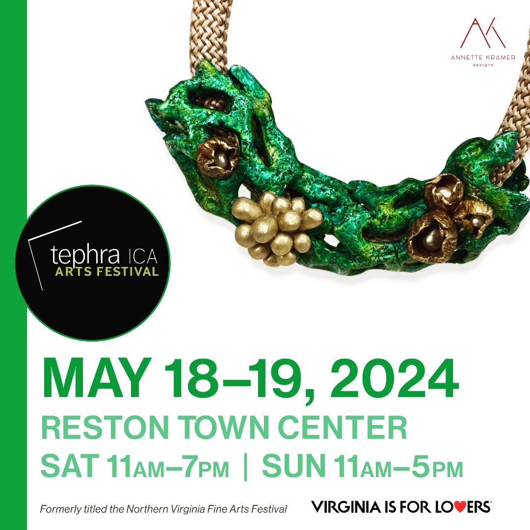 NoVa folks! Plan now to come next weekend to the Reston Town Center for&nbsp;@tephra_ica&nbsp;-- formerly the Northern Virginia Fine Arts Festival. FREE PARKING all weekend, plus Sip-and-Stroll wine and more while you enjoy the work of over 200 excep