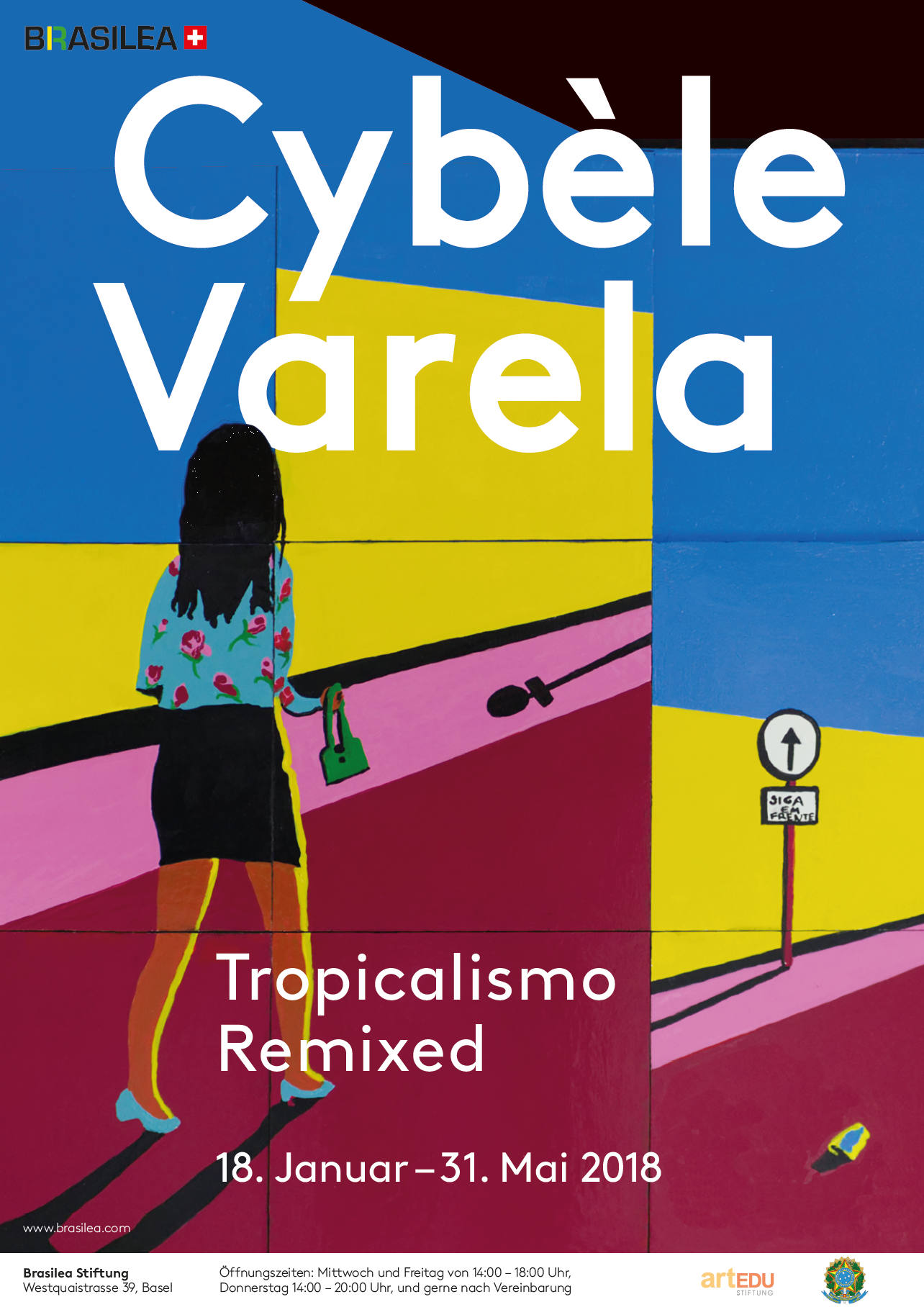 Exhibition Poster by Simone Züger. Cybèle Varela, Siga em frente , industrial paint on wood, 2016 © Cybèle Varela 2017