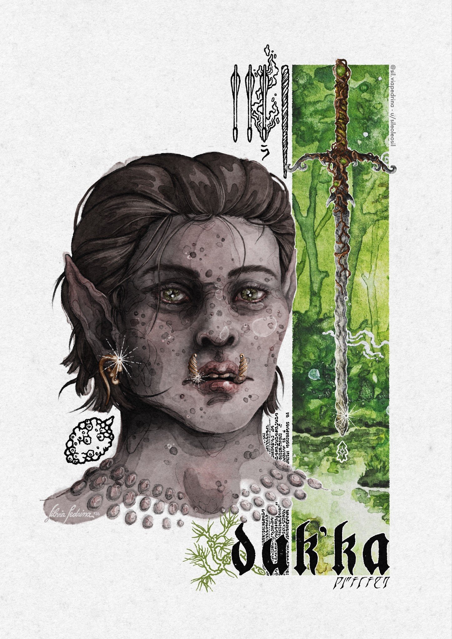 "Duk'ka; the sting of the pine needle", digital, 2025.